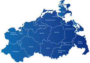 umziehen nach Mecklenburg-Vorpommern - Karte von Mecklenburg Vorpommern.